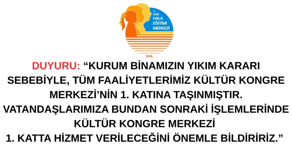ÖNEMLİ DUYURU